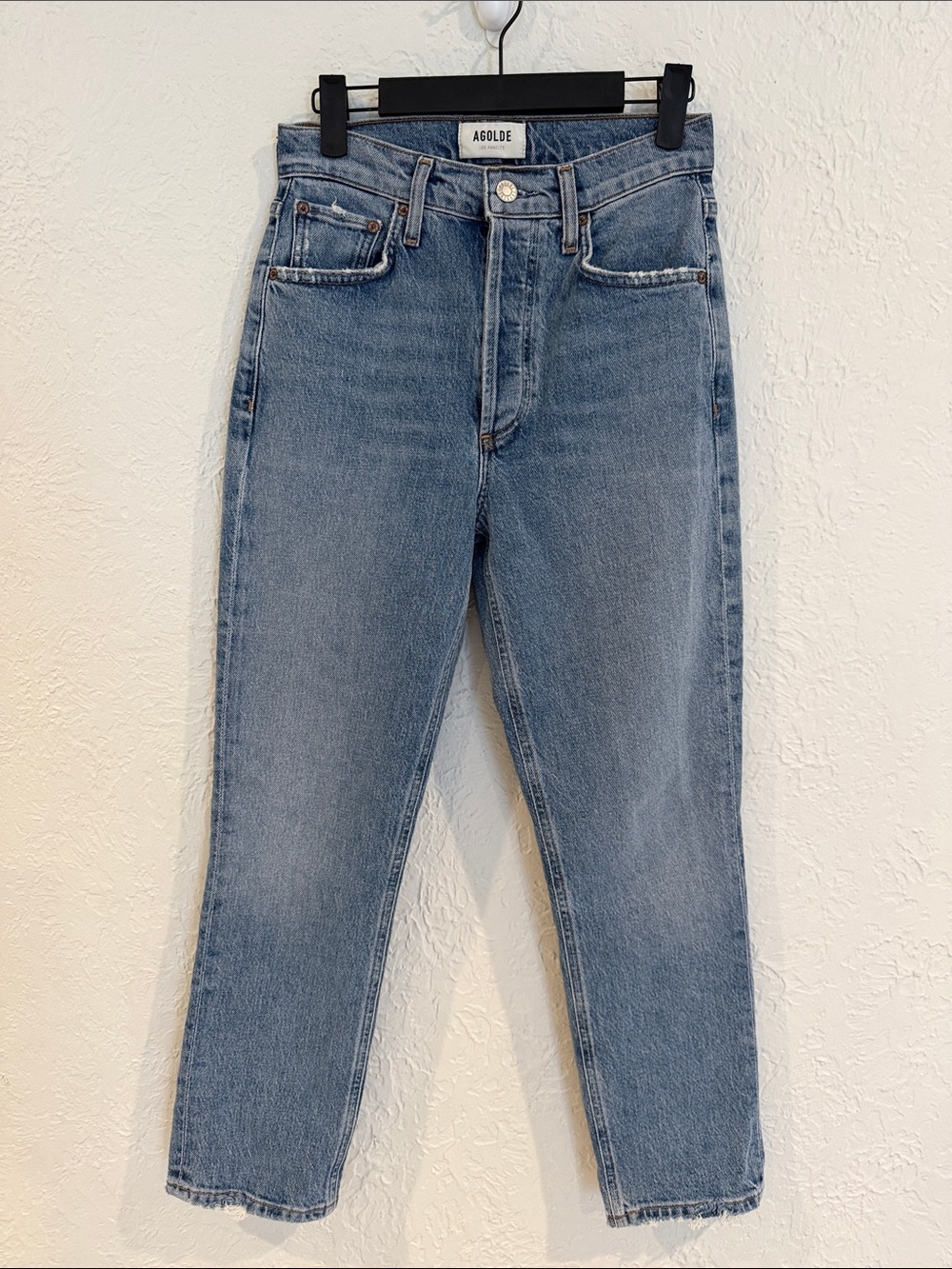 Agolde High-Rise Vintage Light Blue Jeans Riley crop NWOT size 24
